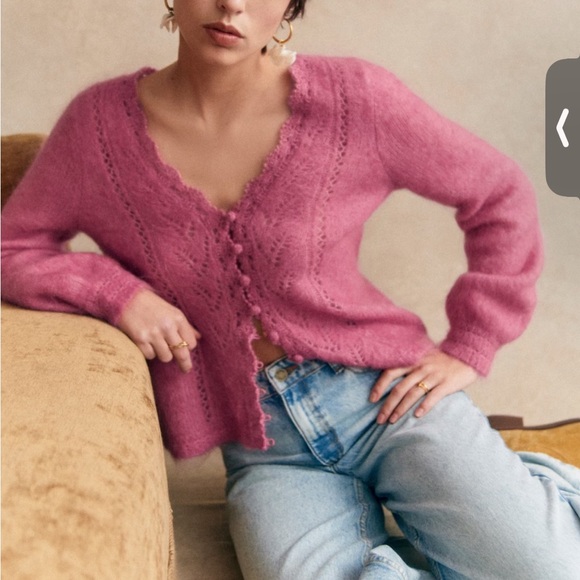 Sezane Angelo Cardigan Peony - Size S - Picture 2 of 2